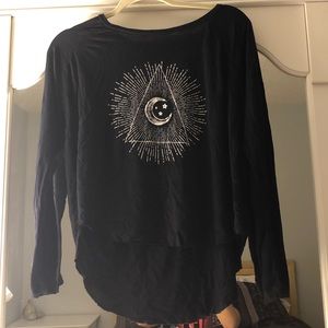 ***SOLD*** Black MoonStarsTriangle LongSleeveShirt